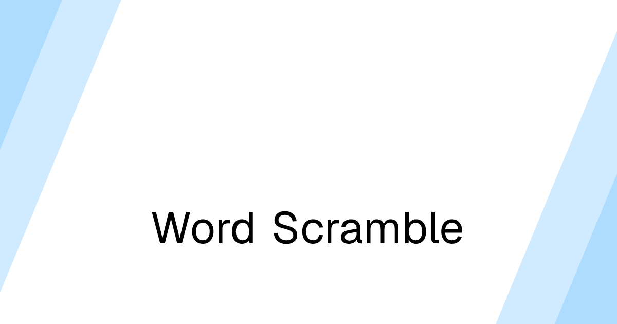 Word Scramble | CPE Guide